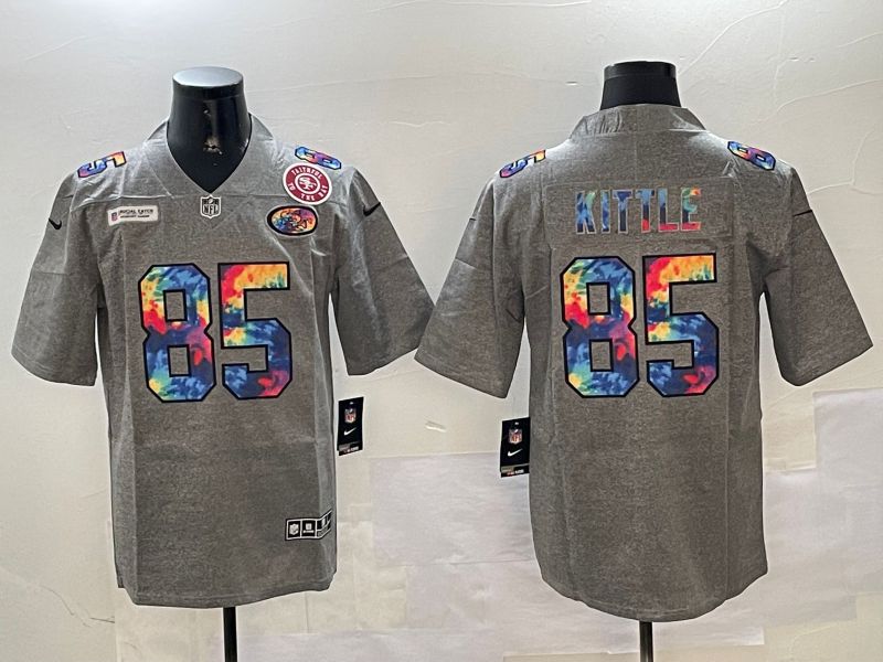 Men San Francisco 49ers #85 Kittle Grey Rainbow 2024 Nike Limited NFL Jersey style 4->san francisco 49ers->NFL Jersey